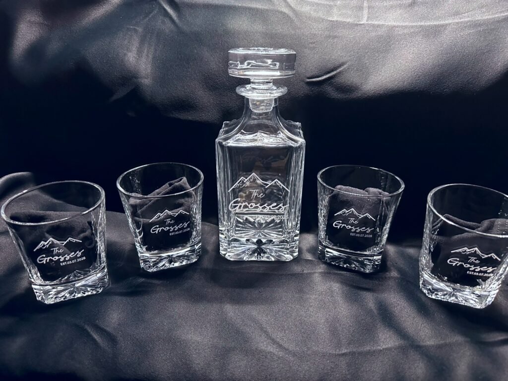 Custom family name decanter set