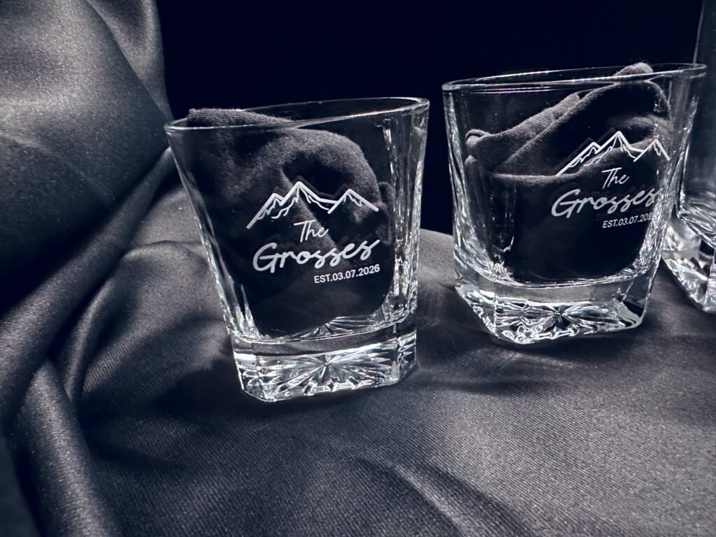 Custom family name rocks glass